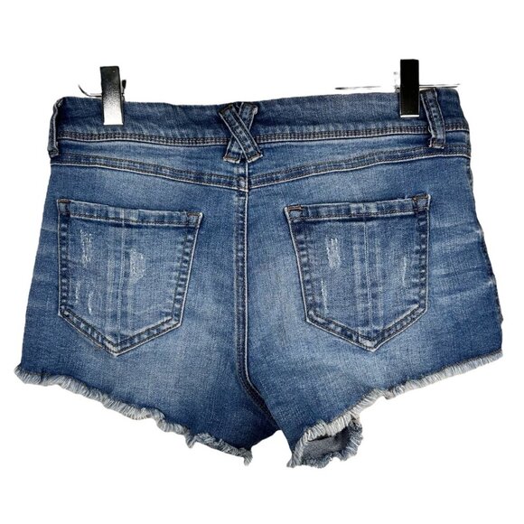 Harper 27 Embroidered Jean Shorts Cut Off Denim Concert Boho - Picture 3 of 6